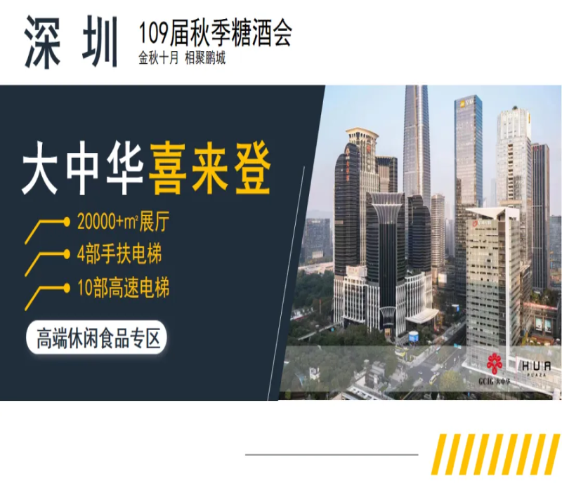 2023年第109屆秋季深圳糖酒會休閑食品酒店天花板——深圳大中華喜來登酒店